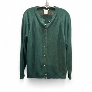 Women's retro Green cardigan with pearl buttons by Designer Original size xl (3)